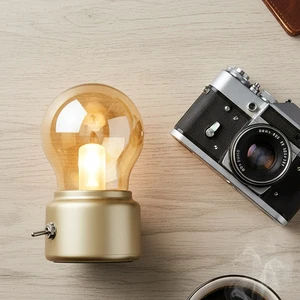 Luxury Glass Table Lamp Decorative LED Night Light with Black Base Elegant Desk Lamp for Home Decor