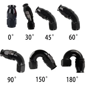 SUMEICHI Full Flow PTFE Hose Ends Straight 30Deg 45deg 60deg 90deg 120deg 150deg 180deg -4AN AN6 AN8 AN10 AN12 PTFE Hose Fitting
