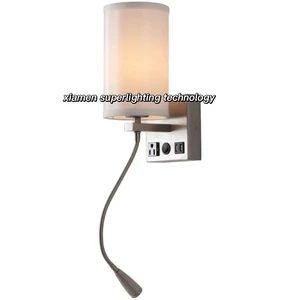 Hallway Hardwired Flexible Gooseneck Decorate Sconce Bedroom Usb Switch Plug LED Wall Light Bedside Led Reading Spotlight Light