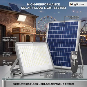 Best Value Outdoor Solar Flood Light Super Bright IP65 Waterproof Aluminum LED Integrated Wall/Pole Mount RoHS Certified 500W