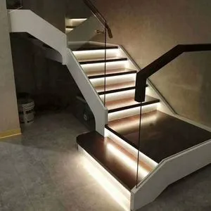 Grooved Stair Nosing Led Aluminum Profile for Walking Area Lighting Strip Light Profile Modern Design for Staircase Application