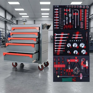 Garage Workshop Professional Drawer Cabinet 128pcs OEM Extended Sleeve Wrench Set Flower Screwdriver Car Repair Hand Tools Kit
