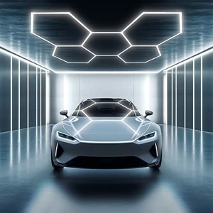 LED Hexagonal Garage Light 6000K for Car Showroom Beauty Work Ceiling Working Purpose Honeycomb Lights