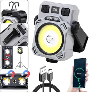 LED Work Light Multi Functional Folding Magnetic Base 180° Rotate Rechargeable Waterproof For Car Repair Working Light