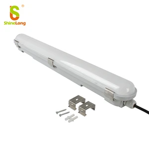 IP65 Vapor Tight Linear Batten Light Dimmable Emergency Backup 2ft 4ft 5ft Industrial Light For Warehouse Parking Garage