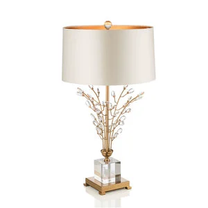 Factory Wholesale Luxury Metal clear Crystal Table Lamp Tree Branch Flower Shape Hotel Restaurant Bedroom Home Decor Desk Lamp