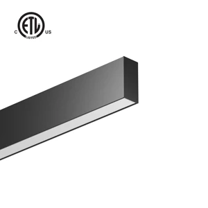 Aluminium Led Linear Light Rectangle Suspended Indoor Linear Pendant Light IP44 Rated Dimmable Black/White Options Office