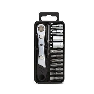 TRIDENTE Taiwan Made 11-Piece Ratchet Wrench Tool Kit VA14035 36-Tooth Hex/Torx/Ph/Slot Bits