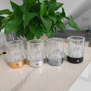 Crystal Ball Night Lamp Cup Led Crystal Table Lamp Indoor Night Sphere Lamps with Aluminum Alloy Base