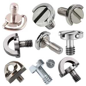 JSCREW 1/4 D Ring Thumb Screw M5 For Camera Tripod Quick Release Plate - Stainless Steel - ISO Standard - OEM Pack