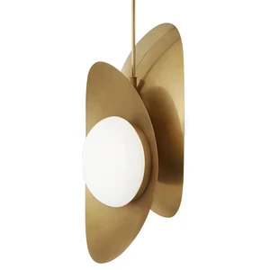 Gold Iron Glass Pendant Light Nordic Modern Crescent LED G9 Bulb Dining Table Living Room Bedroom Home Decor Hanging Lighting