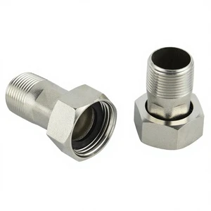 Stainless Steel Low Pressure Water Meter Connector Casting Smooth External Thread Rotary Joint Fitting