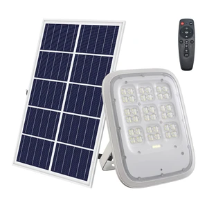 Solar Powered Flood Lights Outdoor, Super Bright Daylight White, IP65 Waterproof Security Floodlight with Remote Control