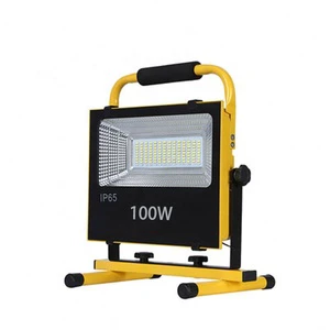 Factory Supply Slim High Lumen Aluminum 100W Reflector Outdoor Work Lamp Dimmable Rechargeable Red Blue Strobe LED Flood Lights