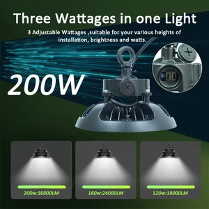 Premium Ufo Led High Bay Light 100W 150W 200W Dimmable Aluminum Housing Distribution Center Retail Aisle Gymnasium