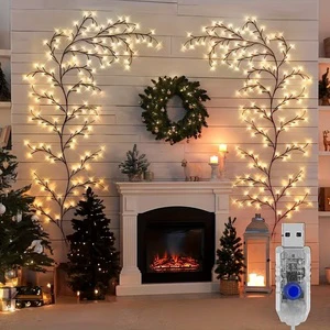USB Powered Flexible PVC LED Rattan Vine Light DIY Tree Branch Lamp For Festival Home Wall Window Xmas Decor Ambient Lighting
