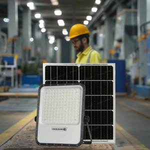 ABS Housing Solar Flood Light S23B-LENS With Charging Indicator and Polysilicon Solar Panels