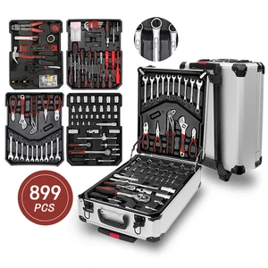 899PCS OEM Tool Kit Multi Function Aluminum Ratchet Socket Steel Wrench Set Tool Box Set Hand Tool Sets