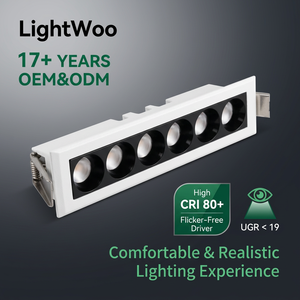 LED Grille Light Linear Ceiling Lamp UGR10 Low Glare Deep Baffle Embedded for Library Multi Headed Down Spot Light Factory Price