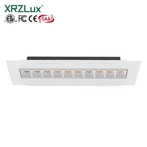 XRZLux 10-Head Modern Square Design 24W LED Wall Washer Linear Spot Lamp with Grille Light 10-Inch Indoor Downlights