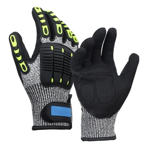 XINGYU Heavy Duty Mechanic Insulated Resistant Gloves Anti Cut Resistant Nitrile Sandy Coated Gloves Safety TPR Impact Gloves