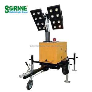 Comprehensive Mobile Light Tower LED Full Hydraulic Engine Lighting Mast Rotated 360 Degrees Horizontally Diesel Light Tower