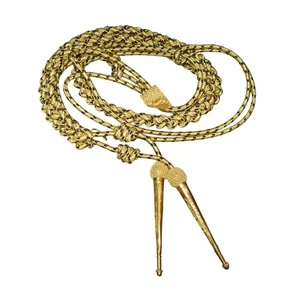 High Quality Gold Silver Aiguillette for Infantry Uniforms Wholesale Custom Aiguillette Golden Cords With Tips for Sale