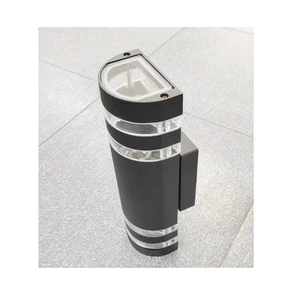 E27 Half Round Outdoor Waterproof Wall Lamp up and Down Modern Wall Light Black Porch Wall-Mounted Exterior Lighting