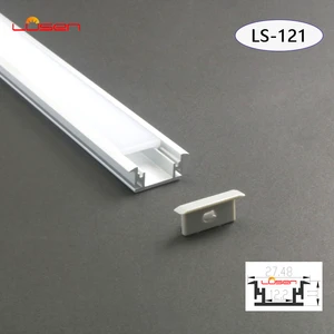 LS-121 LED Aluminum Profile for Floor Lighting 27.5*11mm U Shape Underground Lamp Groove Custom Inground Light Cutting Service