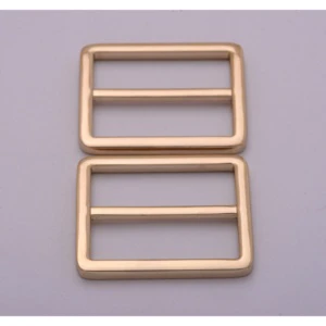 Factory Wholesale Custom Gold Metal Rectangular Sliding Buckle for Accessories on Bags and Suitcases