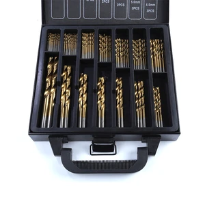 99pc DIN338 Titanium HSS Twist Drill Bits Set Box Hand Tool Steel Metal Drill Bit Set For Steel Metal