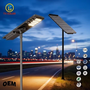 All in One Solar Street Light IP66 Waterproof Solar Lights Outdoor Integrated Solar Powered Street Lamp