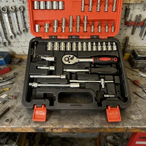 53-Piece Sleeve Set with Chrome Plated Combination Wrenches and Hard Case-Hand Operated OEM Factory Direct