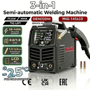 YIJIU 110v FLUX MIG/Lift TIG/MMA 3 In1 Welder Multifunctional Mig Welders Flux Core Welding Machine with LCD Large Screen