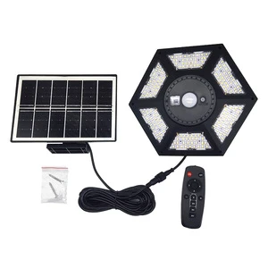 180LED Solar Pendant Light with Remote Indoor and Outdoor 5 Lighting Modes Motion Sensor Shed Light for Garden Patio Garage