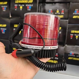 12V 24V Universal LED Strobe Warning Light Pole Mount Emergency Beacon Flashing Lamp School Bus Construction Vehicle PVC Plastic