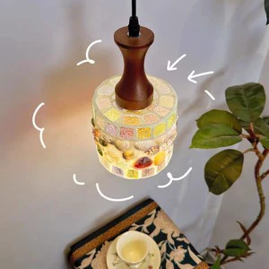 Glass Small Moon Shell Chandelier Creative Art Living Room Bedroom Bedside Decorative Porch Atmosphere Lamps LED Pendant Light