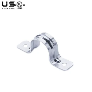 EMT Two-Hole Conduit Steel Pipe Strap Rigid Full Saddle Steel Clip Clamp 2-Hole Electrical Mounting Strap