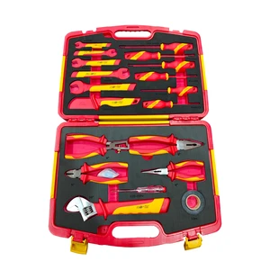VDE Insulating Hand 19 Pcs Tools Set Auto Combination ABS Plastic and Steel Case Pack for Maintenance OEM