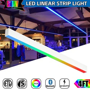 Modern Smart Commercial LED Strip Light Fixtures Dimmable Color-Tunable RGBCW 16+ Color Changing IP20 Rated 5-Year Warranty