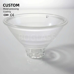 BO-GLASS High Quality China Factory Molded Pressed Borosilicate Glass Reflective Cups with Coating for Street Lighting
