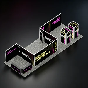 Industrial Trade Shows International Backlight Light Box Led Strip Light bar Custom Trade Show Booth Design
