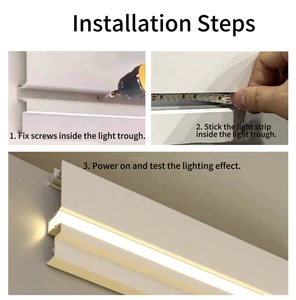 Modern Double Eyelid Linear LED Lamp for Living Room Hotel Ceiling-Aluminum Groove Top Corner Plaster Line Durable Eco-Friendly