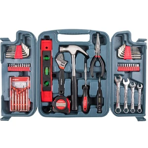 Hot Sale Carbon Steel Tool Kit Set Car Hand Tools with Wrench Screwdriver Ruler in Hard Case
