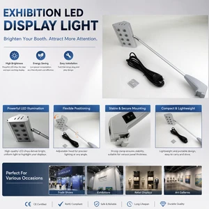 OEM Branding Exhibit Arm Light Professional Booth Lighting Fixture for Temporary Exhibition and Marketing Displays