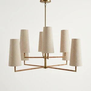 YH Designer Modern Nordic Hanging Lamp Kitchen Dining Bar High Ceiling Modern Rattan-wrapped Brass Chandeliers & Pendant Light