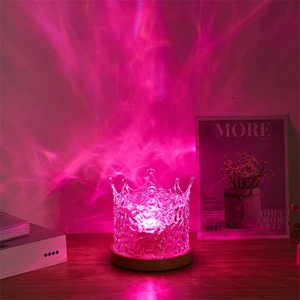 Romantic Room Crystal Sunset Flame Atmosphere Night Lamp Decoracion De Navidad Lampara Led Theme Party Supplies