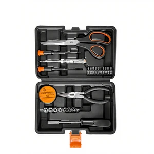 35 Pieces OEM High Carbon Steel Home Auto Repair Tool Kit with Combination Wrenches Plastic Toolbox and Hard Case Storage