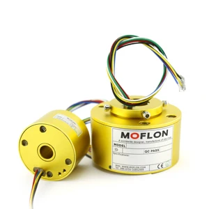 Moflon Electrical Rotary Joints Through Bore Slip Ring Rotating Electrical Connector Through Hole Slip Ring with 1-500 Wires 2A