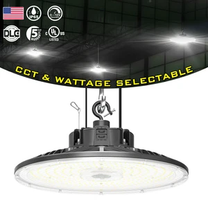 UFO Shop Light 300W 45000Lm 5000K 1-10V Dimmable Highbay Led Shed Lights 150W UL Listed US Hook 5' Cable Led High Bay Lights